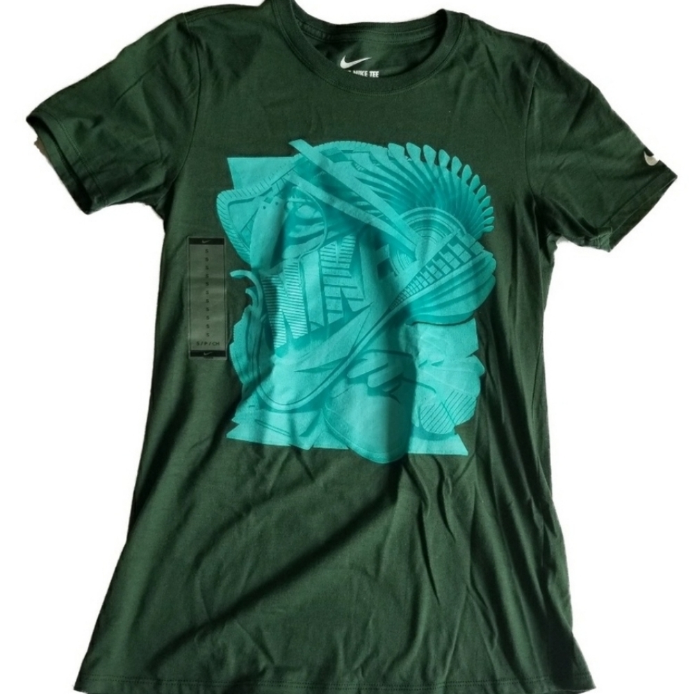 Nike Athletic Graphic T-shirt Small Green Woman